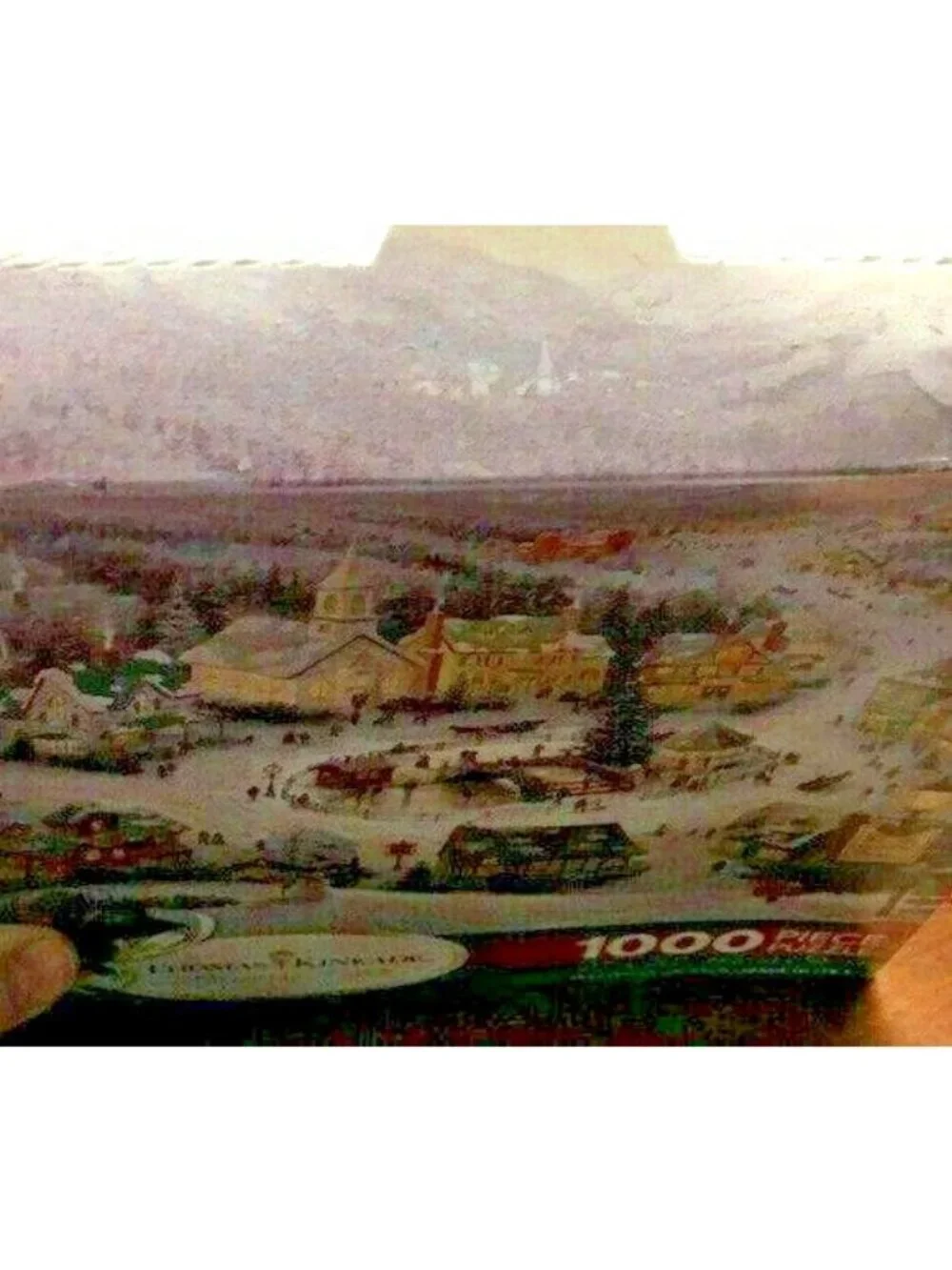 VTG Puzzle Thomas Kinkade 1000 Pc St. Nicholas Circle Christmas Scene Holiday